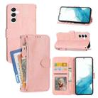 For Samsung Galaxy A14 5G Oil Skin Zipper Wallet Leather Phone Case(Pink) - 1