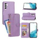 For Samsung Galaxy A14 5G Oil Skin Zipper Wallet Leather Phone Case(Purple) - 1