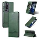 For Huawei P60 / P60 Pro AZNS Magnetic Calf Texture Flip Leather Phone Case(Dark Green) - 1