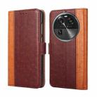 For OPPO Find X6 5G Ostrich Texture Flip Leather Phone Case(Brown) - 1