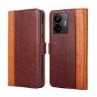 For Realme GT Neo5 Ostrich Texture Flip Leather Phone Case(Brown) - 1