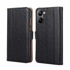 For Realme V30 5G / V30T Ostrich Texture Flip Leather Phone Case(Black) - 1