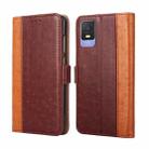 For TCL 403 Ostrich Texture Flip Leather Phone Case(Brown) - 1