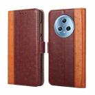 For Honor Magic5 Ostrich Texture Flip Leather Phone Case(Brown) - 1