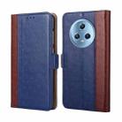 For Honor Magic5 Ostrich Texture Flip Leather Phone Case(Blue) - 1