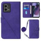 For Motorola Moto G Stylus 5G 2023 Crossbody 3D Embossed Flip Leather Phone Case(Purple) - 1