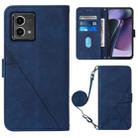 For Motorola Moto G Stylus 5G 2023 Crossbody 3D Embossed Flip Leather Phone Case(Blue) - 1