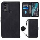 For Nokia C22 Crossbody 3D Embossed Flip Leather Phone Case(Black) - 1