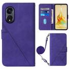 For OPPO Reno8 T 5G / A1 Pro 5G Global Crossbody 3D Embossed Flip Leather Phone Case(Purple) - 1