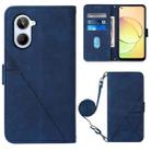For Realme 10 4G Crossbody 3D Embossed Flip Leather Phone Case(Blue) - 1