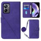 For Realme 10 Pro 5G Crossbody 3D Embossed Flip Leather Phone Case(Purple) - 1