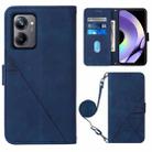 For Realme 10 Pro 5G Crossbody 3D Embossed Flip Leather Phone Case(Blue) - 1