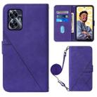 For Realme C55 Crossbody 3D Embossed Flip Leather Phone Case(Purple) - 1