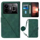 For Realme GT Neo 5  5G / GT 3 Crossbody 3D Embossed Flip Leather Phone Case(Dark Green) - 1