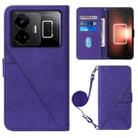 For Realme GT Neo 5  5G / GT 3 Crossbody 3D Embossed Flip Leather Phone Case(Purple) - 1