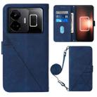 For Realme GT Neo 5  5G / GT 3 Crossbody 3D Embossed Flip Leather Phone Case(Blue) - 1