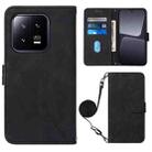 For Xiaomi 13 Crossbody 3D Embossed Flip Leather Phone Case(Black) - 1