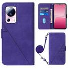 For Xiaomi 13 Lite 5G Crossbody 3D Embossed Flip Leather Phone Case(Purple) - 1