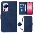 For Xiaomi 13 Lite 5G Crossbody 3D Embossed Flip Leather Phone Case(Blue) - 1