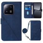 For Xiaomi 13 Pro Crossbody 3D Embossed Flip Leather Phone Case(Blue) - 1