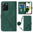 For Xiaomi Poco X5 Pro 5G Crossbody 3D Embossed Flip Leather Phone Case(Dark Green) - 1