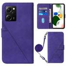 For Xiaomi Poco X5 Pro 5G Crossbody 3D Embossed Flip Leather Phone Case(Purple) - 1