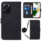 For Xiaomi Poco X5 Pro 5G Crossbody 3D Embossed Flip Leather Phone Case(Black) - 1