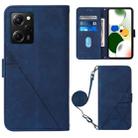 For Xiaomi Poco X5 Pro 5G Crossbody 3D Embossed Flip Leather Phone Case(Blue) - 1