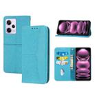 For Redmi Note 12 5G Global Woven Texture Stitching Magnetic Leather Phone Case(Blue) - 1