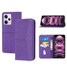 For Redmi Note 12 5G Global Woven Texture Stitching Magnetic Leather Phone Case(Purple) - 1