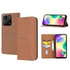For Xiaomi Redmi 12C Woven Texture Stitching Magnetic Leather Phone Case(Brown) - 1