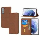 For Samsung Galaxy S23 5G Woven Texture Stitching Magnetic Leather Phone Case(Brown) - 1