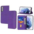 For Samsung Galaxy S23 5G Woven Texture Stitching Magnetic Leather Phone Case(Purple) - 1