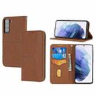 For Samsung Galaxy S23+ 5G Woven Texture Stitching Magnetic Leather Phone Case(Brown) - 1