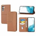 For Samsung Galaxy A34 5G Woven Texture Stitching Magnetic Leather Phone Case(Brown) - 1