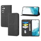 For Samsung Galaxy A34 5G Woven Texture Stitching Magnetic Leather Phone Case(Black) - 1