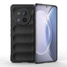 For vivo X90 Pro 5G Magic Shield TPU + Flannel Phone Case(Black) - 1