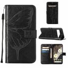 For Google Pixel 8 Embossed Butterfly Leather Phone Case(Black) - 1