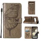 For Google Pixel 8 Embossed Butterfly Leather Phone Case(Grey) - 1