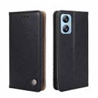 For Blackview A52 Non-Magnetic Retro Texture Leather Phone Case(Black) - 1