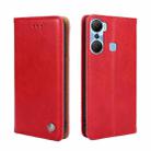 For Infinix Hot 12 Pro Non-Magnetic Retro Texture Leather Phone Case(Red) - 1