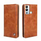 For Infinix Hot 12i Non-Magnetic Retro Texture Leather Phone Case(Brown) - 1