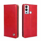 For Infinix Hot 12i Non-Magnetic Retro Texture Leather Phone Case(Red) - 1