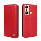 For Infinix Hot 20i Non-Magnetic Retro Texture Leather Phone Case(Red) - 1