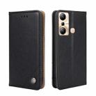 For Infinix Hot 20i Non-Magnetic Retro Texture Leather Phone Case(Black) - 1