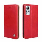 For Infinix Note 11 Non-Magnetic Retro Texture Leather Phone Case(Red) - 1