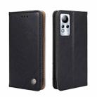 For Infinix Note 11 Non-Magnetic Retro Texture Leather Phone Case(Black) - 1