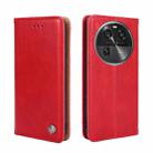 For OPPO Find X6 5G Non-Magnetic Retro Texture Leather Phone Case(Red) - 1