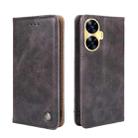 For Realme C55 Non-Magnetic Retro Texture Leather Phone Case(Grey) - 1