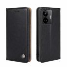 For Realme GT Neo5 Non-Magnetic Retro Texture Leather Phone Case(Black) - 1